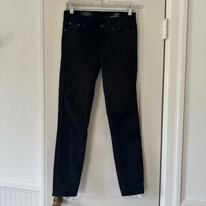 Womens J Crew Toothpick Black Jeans Size 27